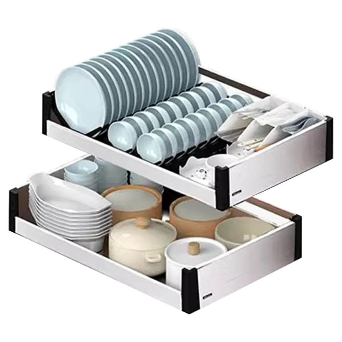 Ausziehbare Küchen-Organizer, Ebene unter Spüle und Medizinschrank, ausziehbare Schubladen für Speisekammer und Unterschrank-Organisation