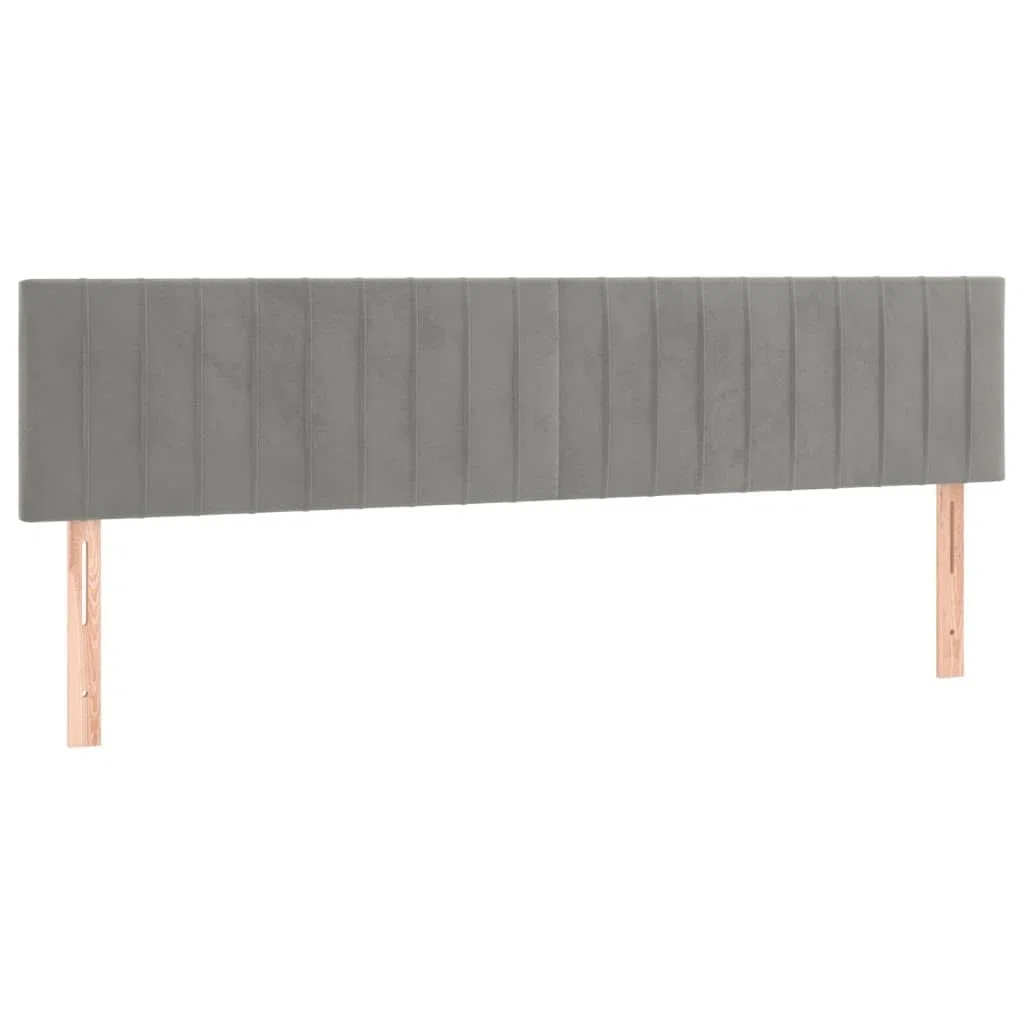 KOIECETA Boxspringbett mit Matratze Polsterbett Bett Hotelbett Einzelbett Bettrahmen Bettgestell Lattenrost Schlafzimmerbett Hellgrau 180x200 cm Samt