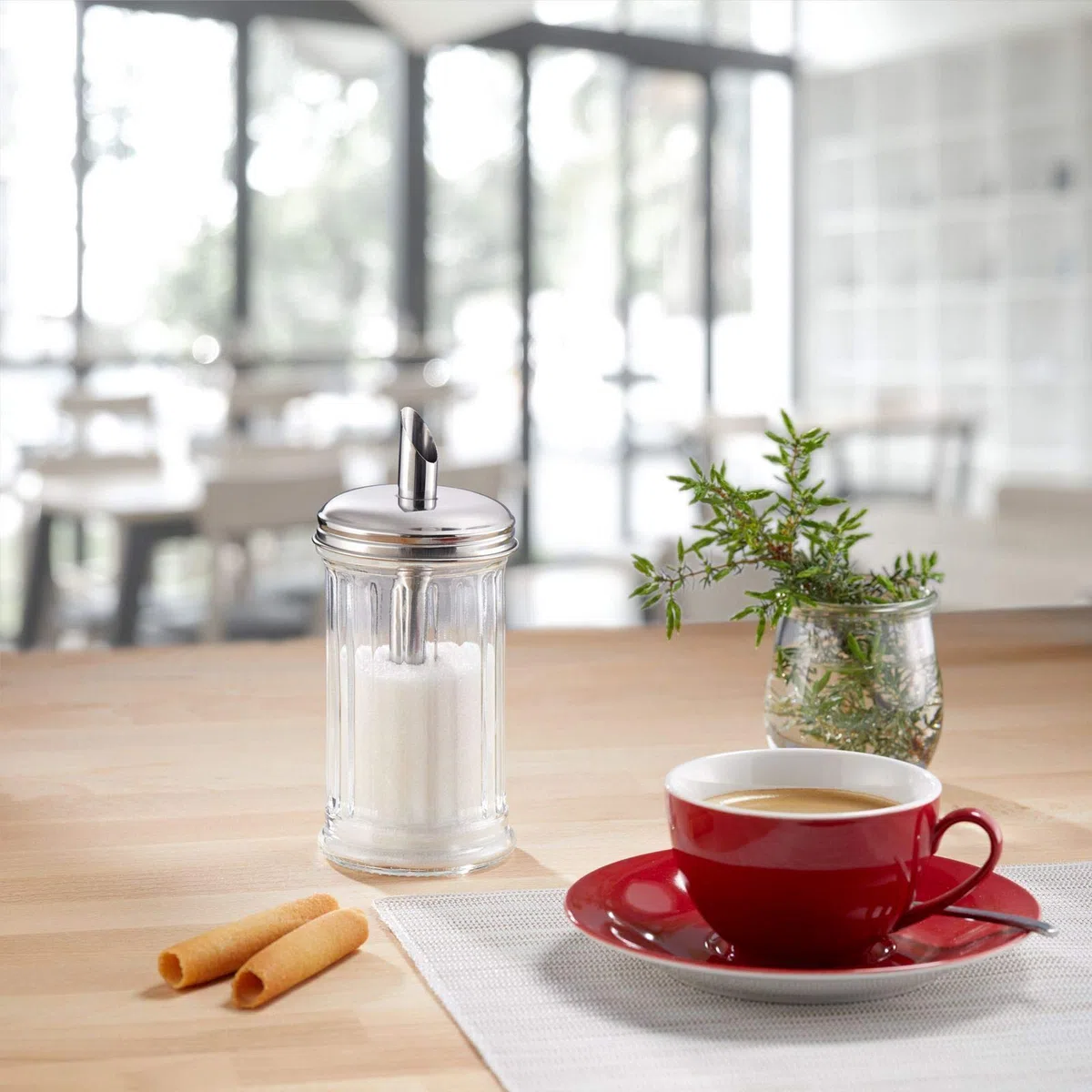 Westmark Zuckerdosierer, 6 Stück, Fassungsvermögen: je 300 ml, Glas/Rostfreier Edelstahl, New York, Silber/Transparent, 652422E2
