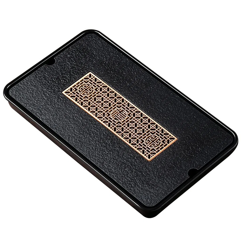 Teetablett, Teeteller, Kongfu-Teetablett, Gongfu-Teetablett, chinesisches Teeservice, japanisch/chinesischer Gongfu-Teetisch, Teetisch mit Wasseraufbewahrung (42 x 25 x 3,5 cm)