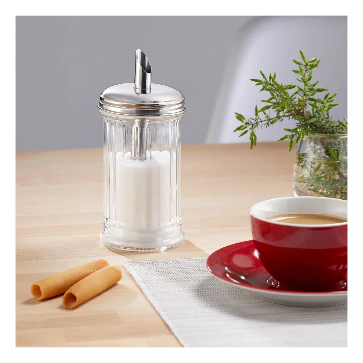 Westmark Zuckerdosierer, 6 Stück, Fassungsvermögen: je 300 ml, Glas/Rostfreier Edelstahl, New York, Silber/Transparent, 652422E2
