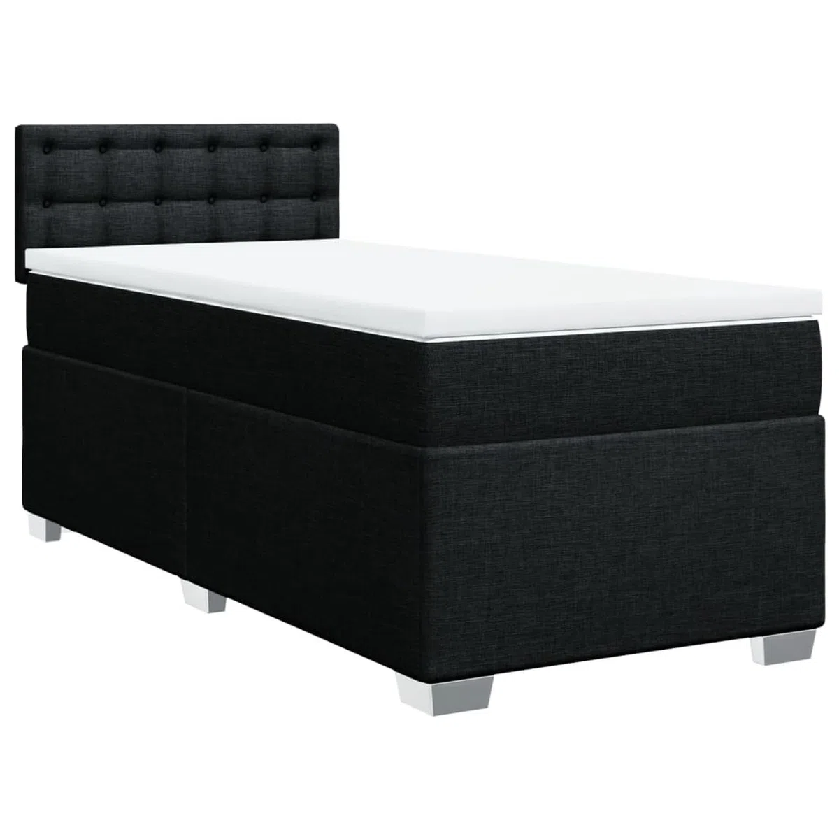 Boxspringbett mit Matratze Schwarz 90x200 cm Betten Bett Mit Matratze Bett Boxspringbett Schlafzimmer MöBel Stoff