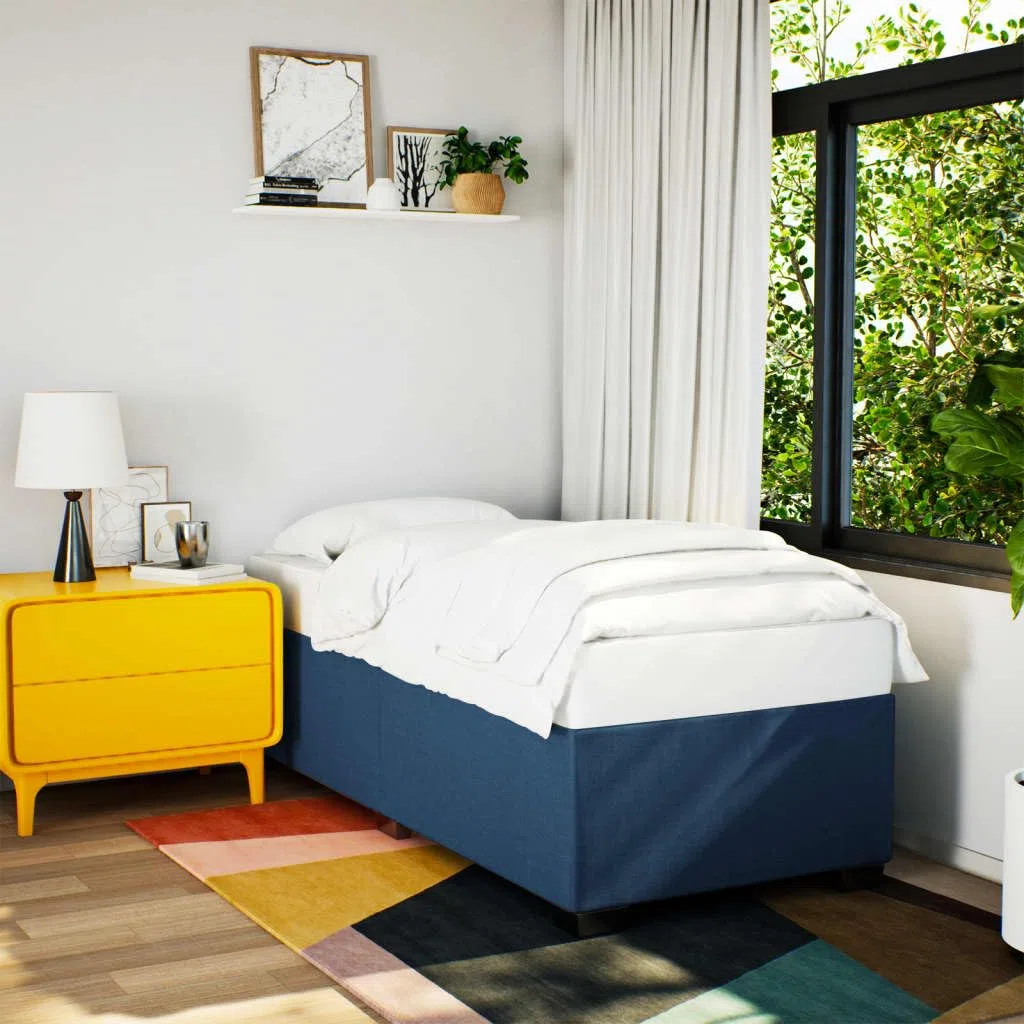 Brokky Boxspringbett mit Matratze Blau 100x200 cm Bett Boxspringbett Bett Mit Matratze Polsterbett Schlafzimmer MöBel Stoff / 3285115
