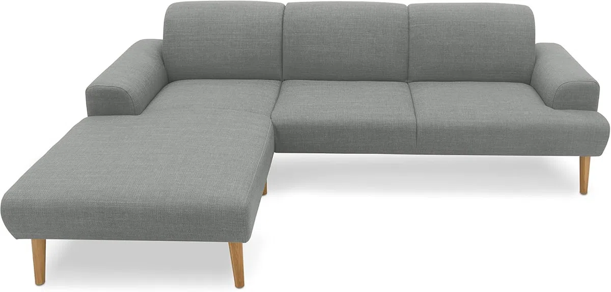 DOMO. collection Ecksofa Salinas, Sofa mit Federkern in L-Form, moderne Couch mit Holzfüßen und schwebender Optik, Eckcouch, Polsterecke, 292 x 176 x 83 cm (BxTxH), mint