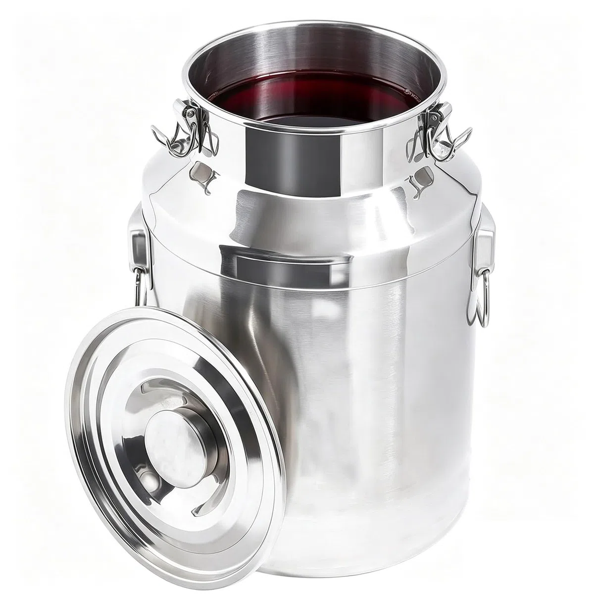 Luftdichter Flüssigkeitsbehälter aus lebensmittelechtem Edelstahl mit Zapfhahn, 1-5 Gallonen Milcheimer/Krug, Getränkespender für Wein, Öl und Saft (48L/12.68Gal)