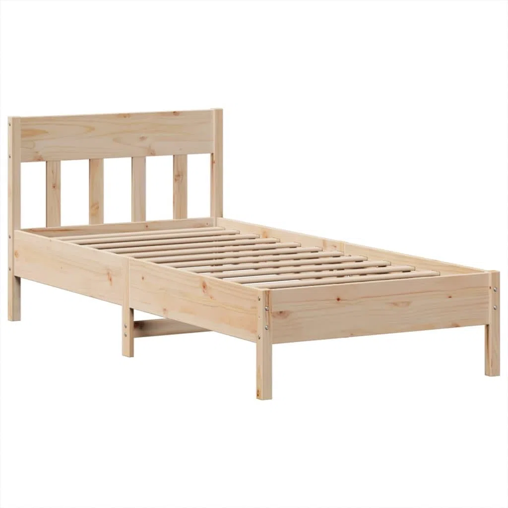 Massivholzbett ohne Matratze Bed Frame Bettgestell Massivholzbett Betten Holzbett 90x190 cm Kiefer - 3323281