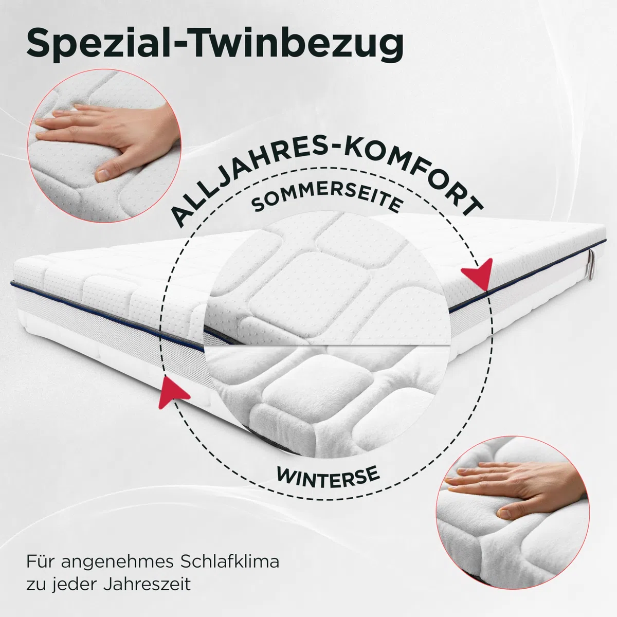 Move 7-Zonen ergonomische Matratze 140x200 cm Härtegrad H2 wendbar
