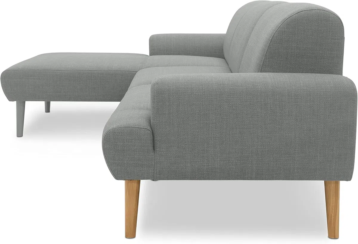 DOMO. collection Ecksofa Salinas, Sofa mit Federkern in L-Form, moderne Couch mit Holzfüßen und schwebender Optik, Eckcouch, Polsterecke, 292 x 176 x 83 cm (BxTxH), mint