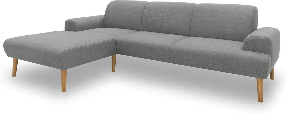 DOMO. collection Ecksofa Salinas, Sofa mit Federkern in L-Form, moderne Couch mit Holzfüßen und schwebender Optik, Eckcouch, Polsterecke, 292 x 176 x 83 cm (BxTxH), mint