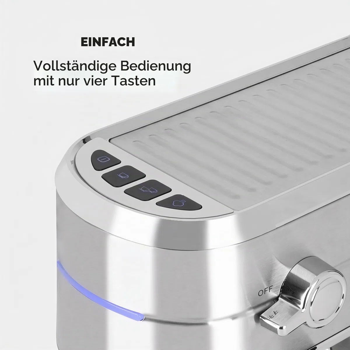 Klarstein Futura Espressomaschine, Siebträgermaschine mit 1450 Watt, 20 bar, Barista-Qualität, Zweifach Ausguss, Fließstopp, Siebträger Kaffeemaschine, Milchaufschäum-Funktion, silber