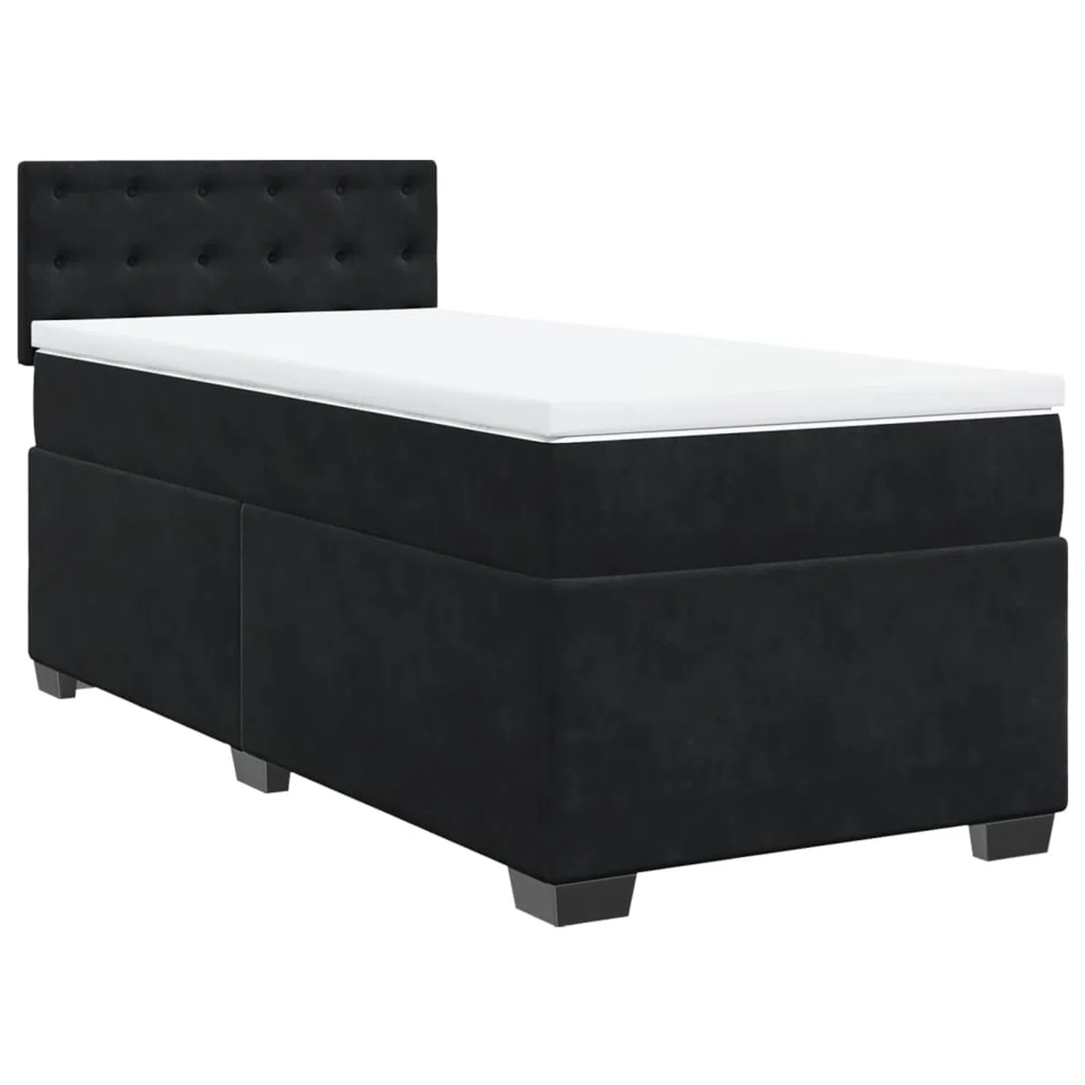 Boxspringbett mit Matratze Schwarz 100x200 cm Bett Boxspringbett Schlafzimmer MöBel Betten Bett Mit Matratze Samt - 3286248