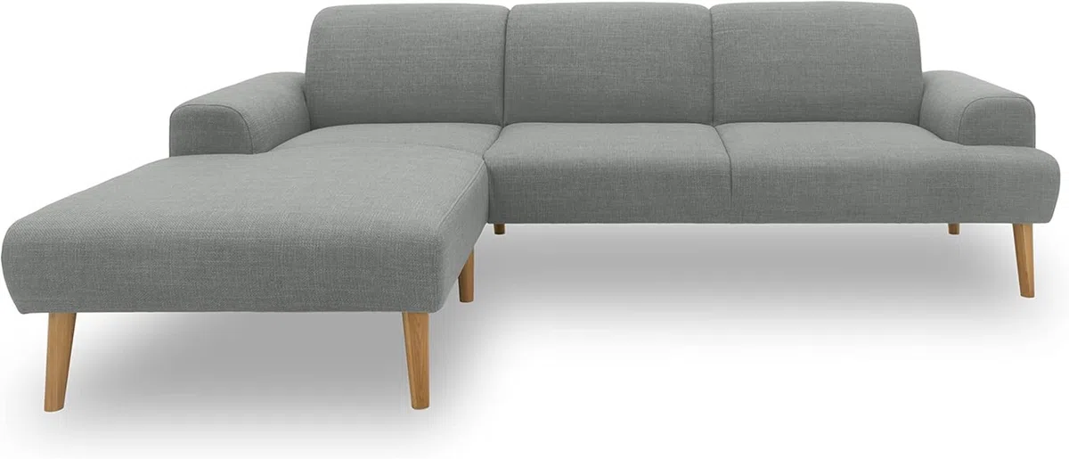 DOMO. collection Ecksofa Salinas, Sofa mit Federkern in L-Form, moderne Couch mit Holzfüßen und schwebender Optik, Eckcouch, Polsterecke, 292 x 176 x 83 cm (BxTxH), mint