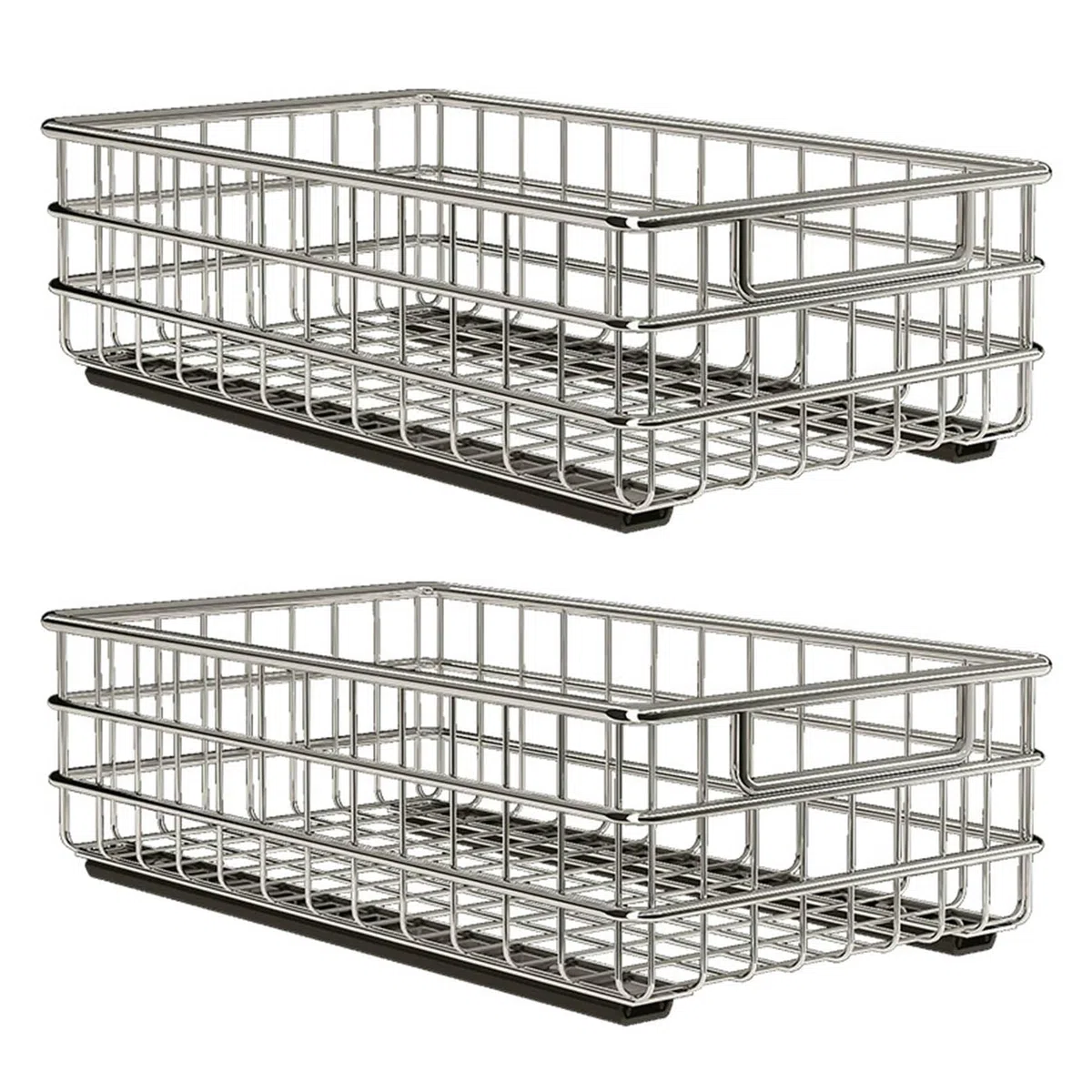 Robuster ausziehbarer Schrank aus Edelstahl mit 3 Gleitschienen, Metall-Schubladensystem für Küche, Bad, Speisekammer, Aufbewahrungslösung