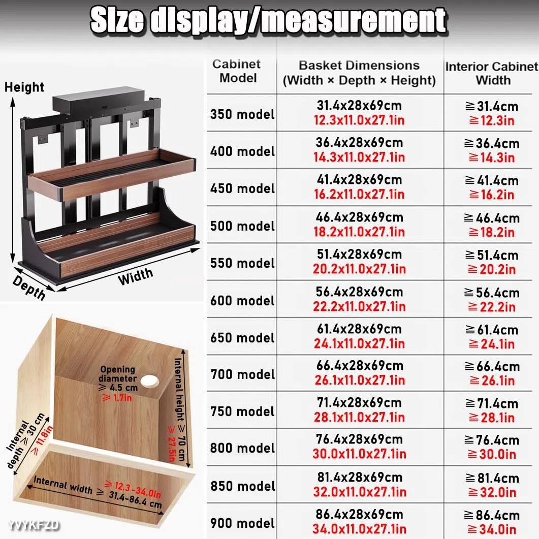 YVYKFZD 2-stufiger Teleskopschublade, intelligentes Ausziehbare Schublade Küche, herunterziehbares Schrank Organizer mit Touch-Schalter, Wandschrank Ausziehbarer Schrank(30"x11"x27.1"/76.4x28x69cm)
