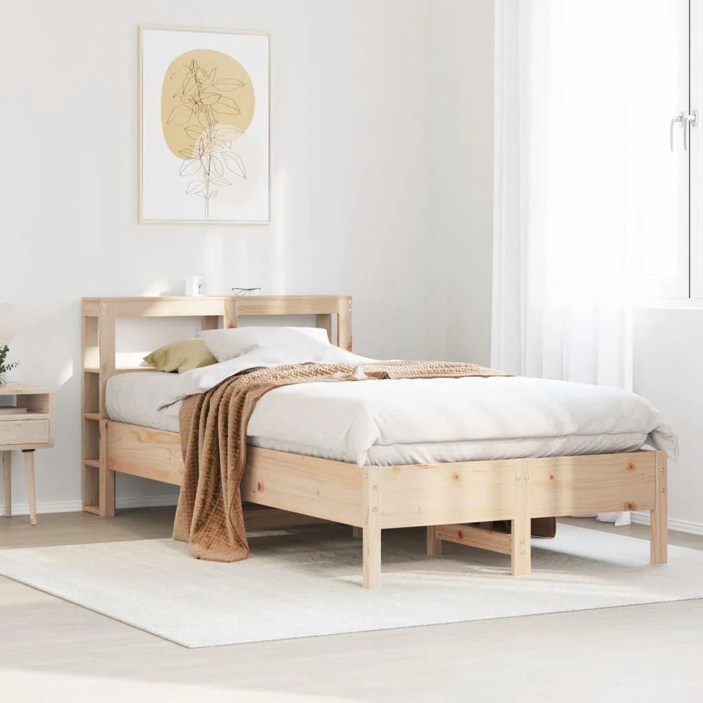 Massivholzbett ohne Matratze Bed Frame Bettgestell Massivholzbett Betten Holzbett 120x200 cm Kiefernholz - 3306150