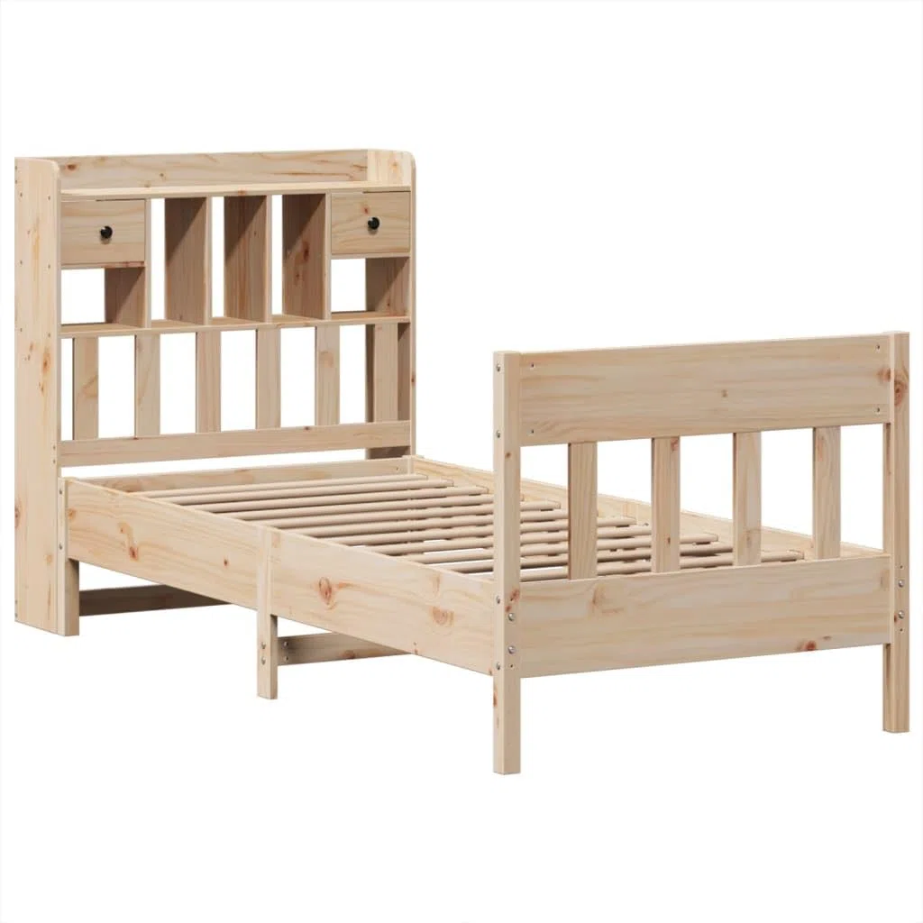 Massivholzbett ohne Matratze Bed Frame Bettgestell Massivholzbett Betten Holzbett 90x190 cm Kiefer - 3323281