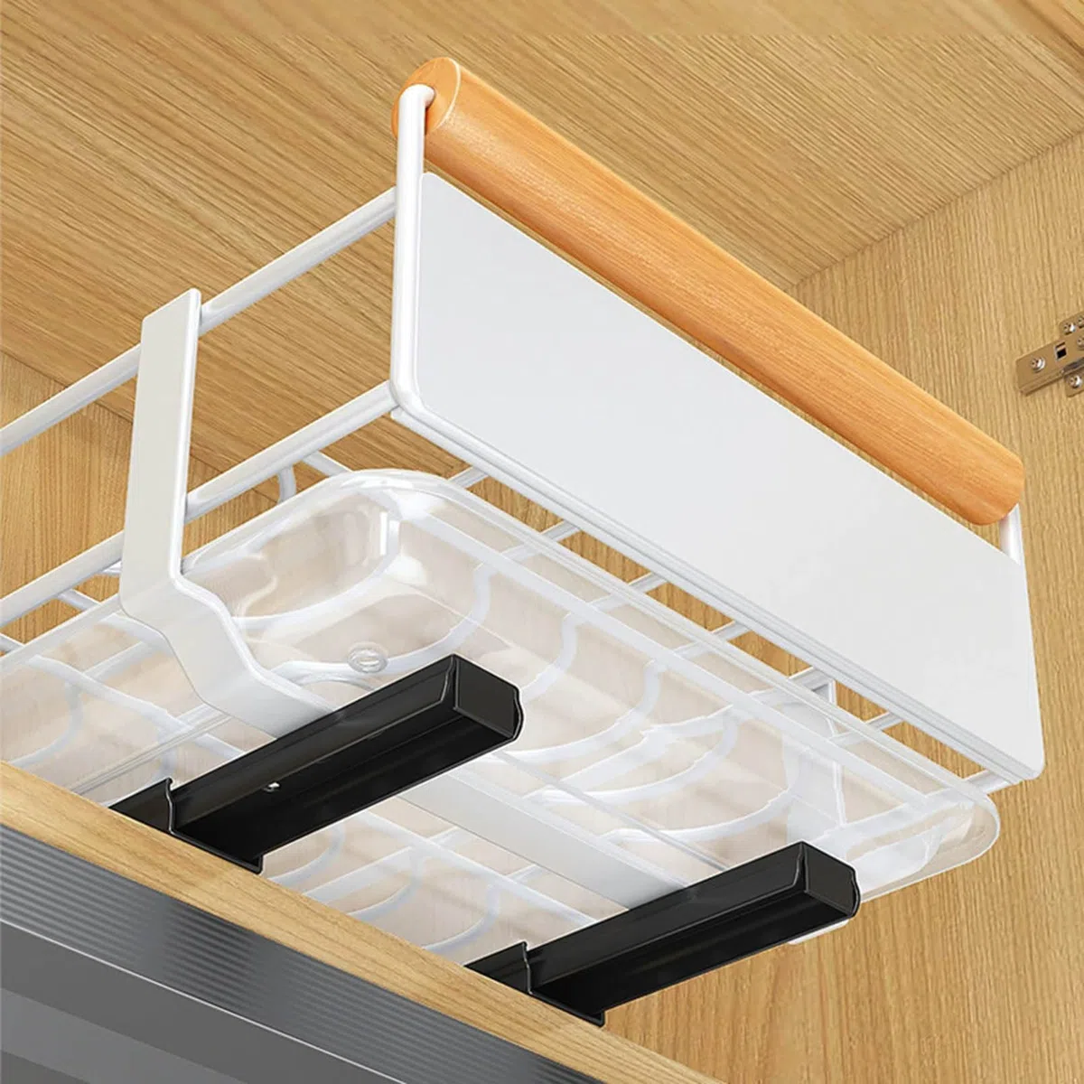 Ausziehbarer Schrank-Organizer, ausziehbare Schubladen mit Holzgriff, ausrollbares Regal für die Küche, ideal für Töpfe, Teller und Schüsseln