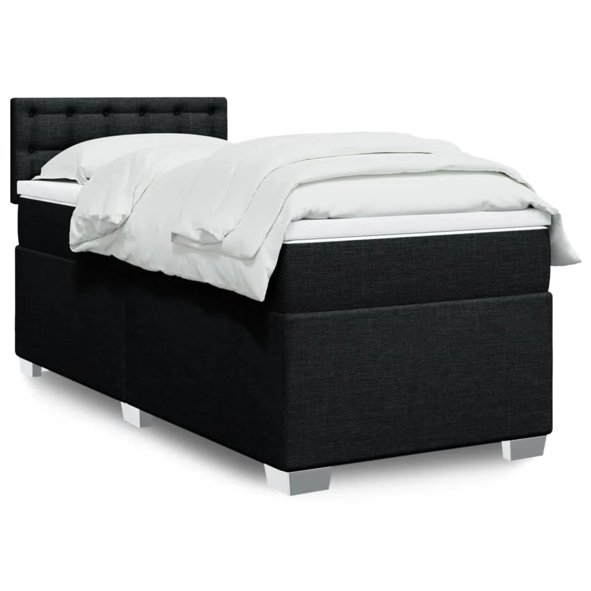 Boxspringbett mit Matratze Schwarz 90x200 cm Betten Bett Mit Matratze Bett Boxspringbett Schlafzimmer MöBel Stoff