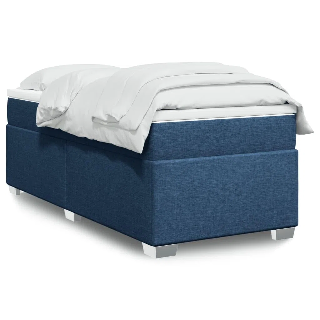 Brokky Boxspringbett mit Matratze Blau 100x200 cm Bett Boxspringbett Bett Mit Matratze Polsterbett Schlafzimmer MöBel Stoff / 3285115