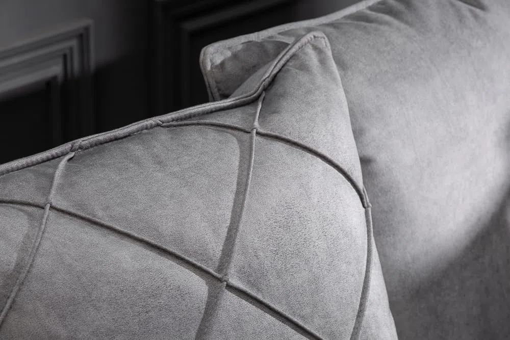 Riess Ambiente Modernes XXL Ecksofa DECADENCIA 319cm Silbergrau Samt inkl. Kissen Eckcouch Sofa mit Samtbezug Couch