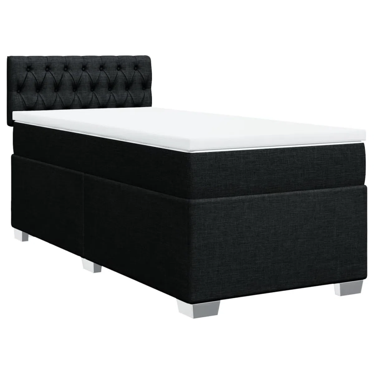 Boxspringbett mit Matratze Schwarz 90x200 cm Betten Bett Mit Matratze Bett Boxspringbett Schlafzimmer MöBel Stoff - 3285780