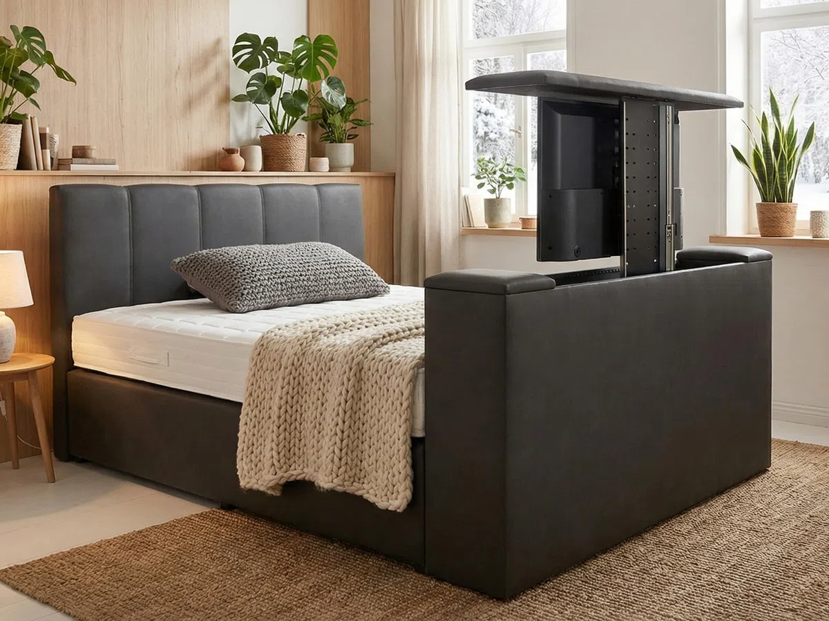 PAARA Boxspringbett Chicago mit TV-Lift | Royal-Matratze | Komplettset - Made in Germany (Farbe und Härtegrad (H2 - H4) frei wählbar - Bitte nach Bestellung per Nachricht mitteilen, 180 x 200 cm)
